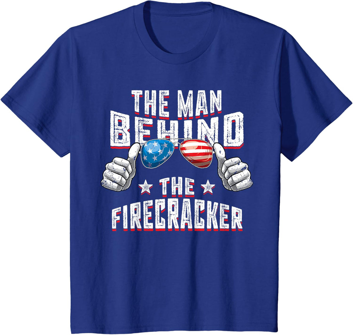 4th of July Pregnancy The Man Behind The Firecracker T-Shirt - Royal Blue
