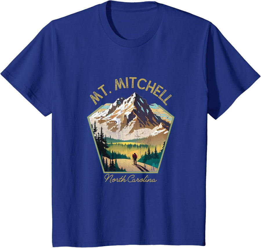 Mt. Mitchell Retro Clothing - Mt. Mitchell Souvenir T-Shirt - Royal Blue