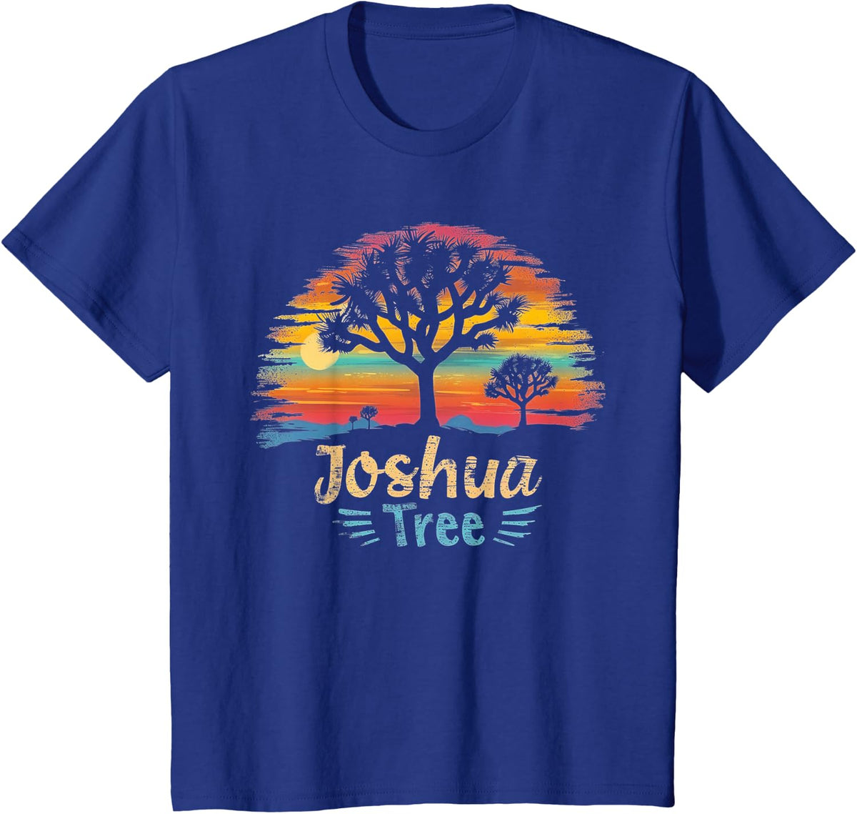 Joshua Tree - US National Park Vintage Men Women Kids Retro T-Shirt - Royal Blue