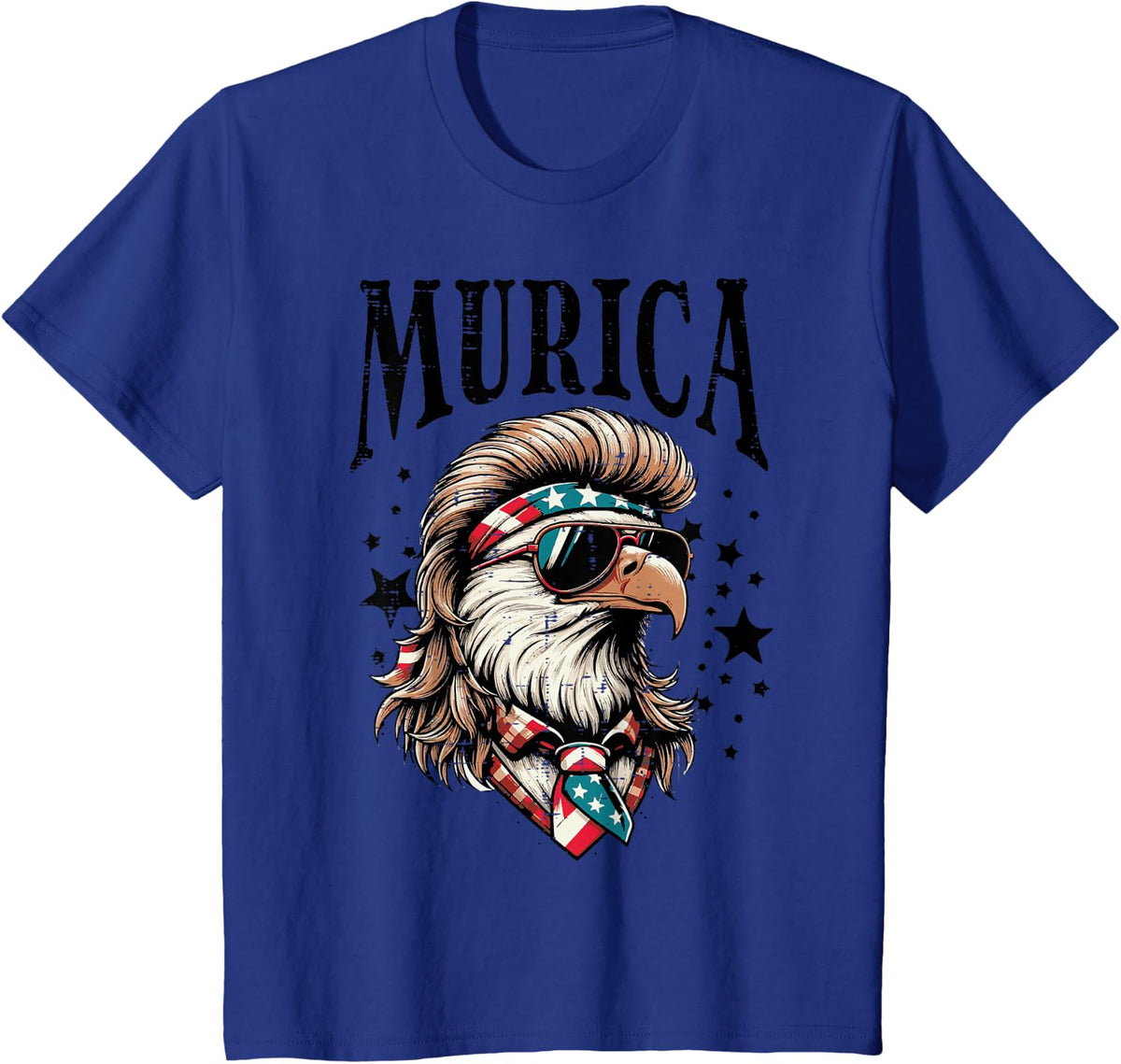 4th of July Mullet Eagle Murica American Men Women Kids T-Shirt - Royal Blue