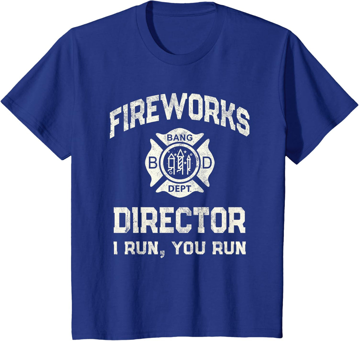 Funny FIREWORKS DIRECTOR Pyro Safety Technician Boom Squad T-Shirt - Royal Blue