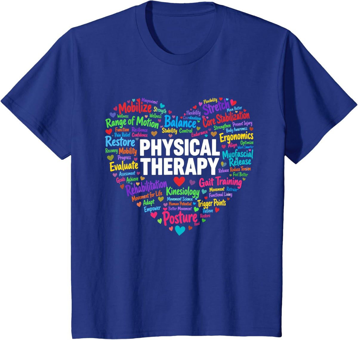 Retro PTA Physical Therapist PT Rehab Therapy Humor T-Shirt - Royal Blue