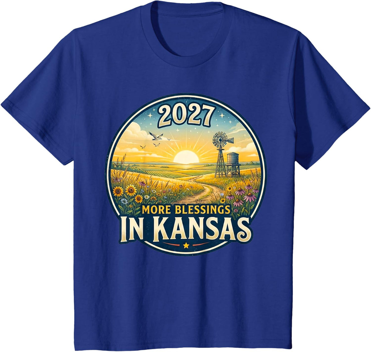 Kansas 2027 New Year Family Gathering Reunion Blessings T-Shirt - Royal Blue