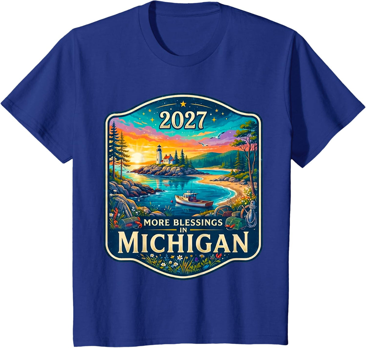 Michigan 2027 New Year Family Gathering Reunion Blessings T-Shirt - Royal Blue