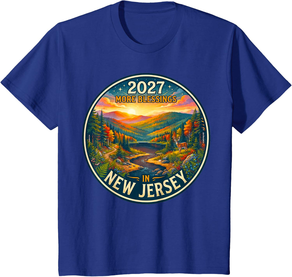 New Jersey 2027 New Year Family Gathering Reunion Blessings T-Shirt - Royal Blue