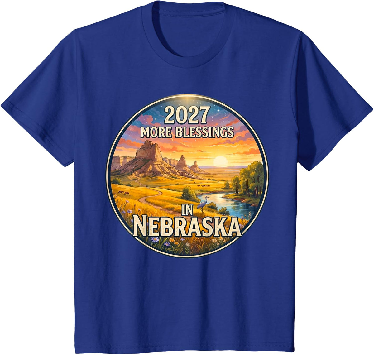 Nebraska 2027 New Year Family Gathering Reunion Blessings T-Shirt - Royal Blue