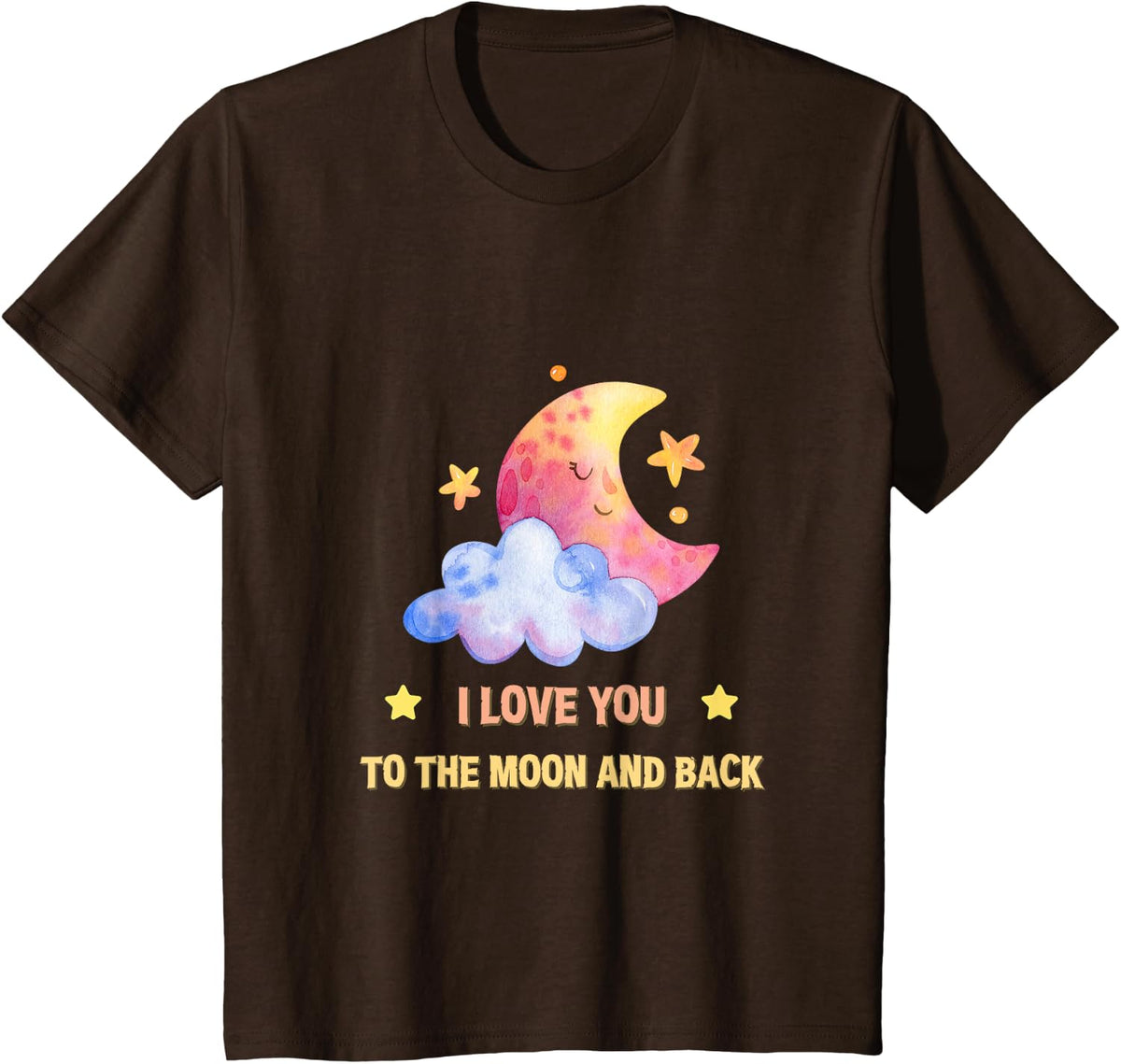 I love you to the moon and back for women girls mother Star T-Shirt - Brown
