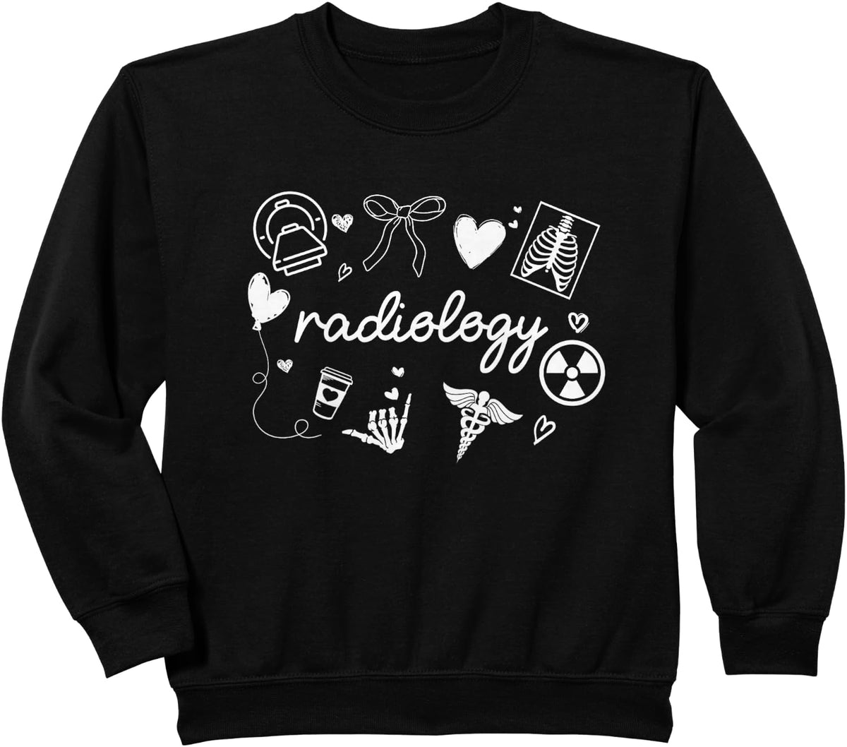 Radiology Coquette Bow RAD Tech X-ray Technologist CT MRI Sweatshirt - Black