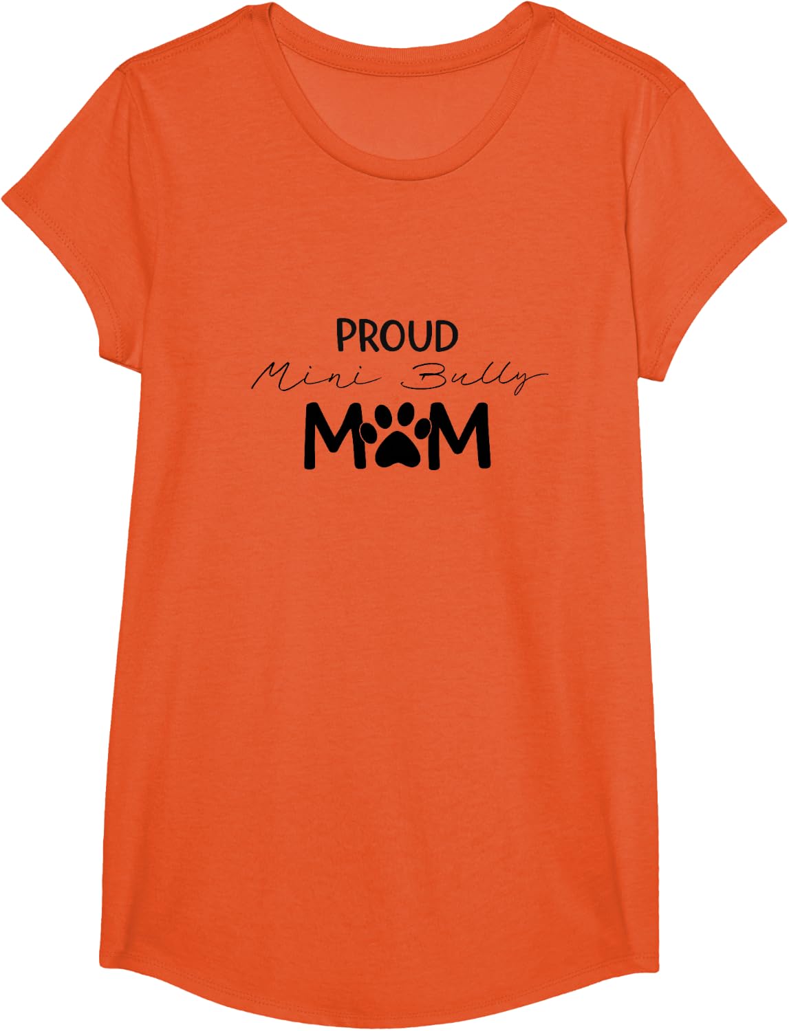 Miniature Bull Terrier Proud Dog Mom Paw T-Shirt - Girls Orange