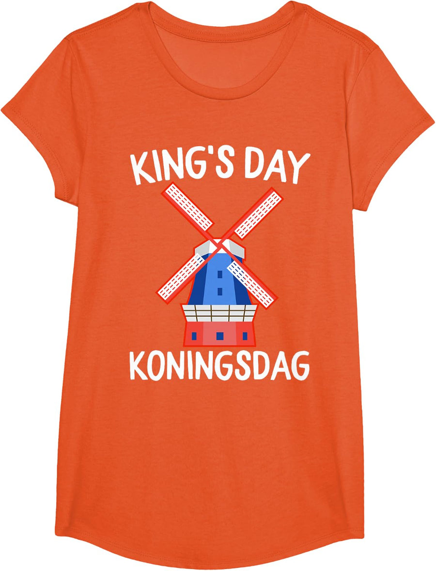 Kingsday T Shirt Amsterdam Koningsdag Kings Day Netherlands T-Shirt - Girls Orange
