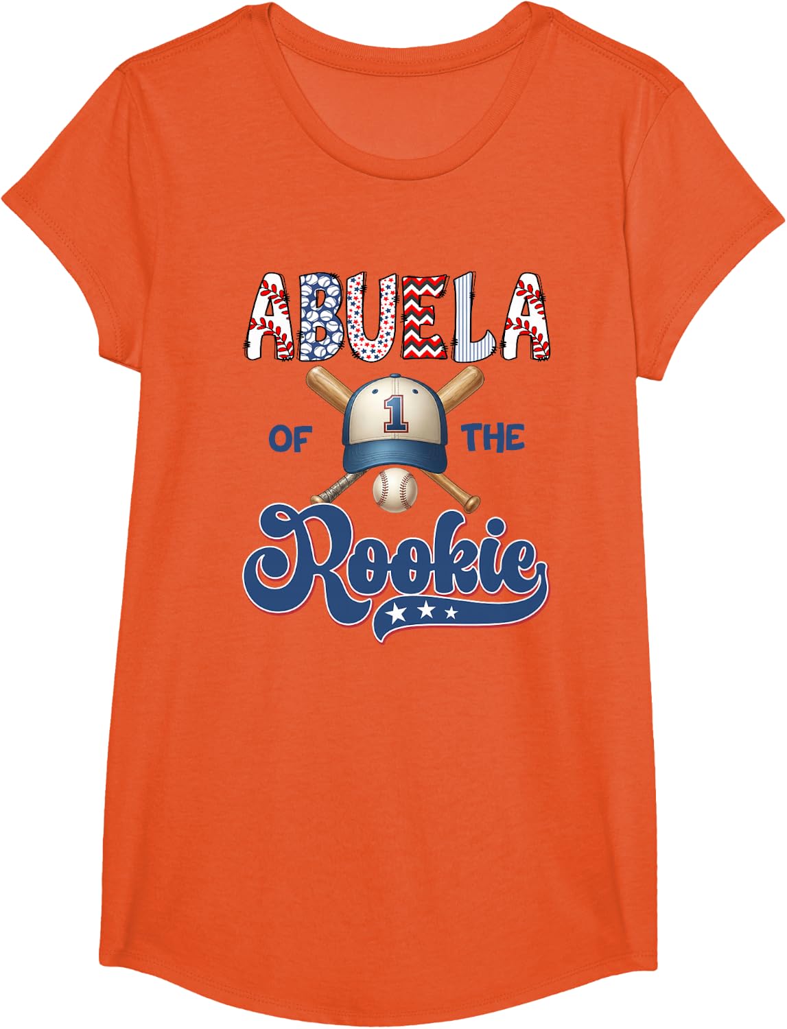 Abuela Rookie of The Year 1st Birthday Boy Baseball T-Shirt - Girls Orange