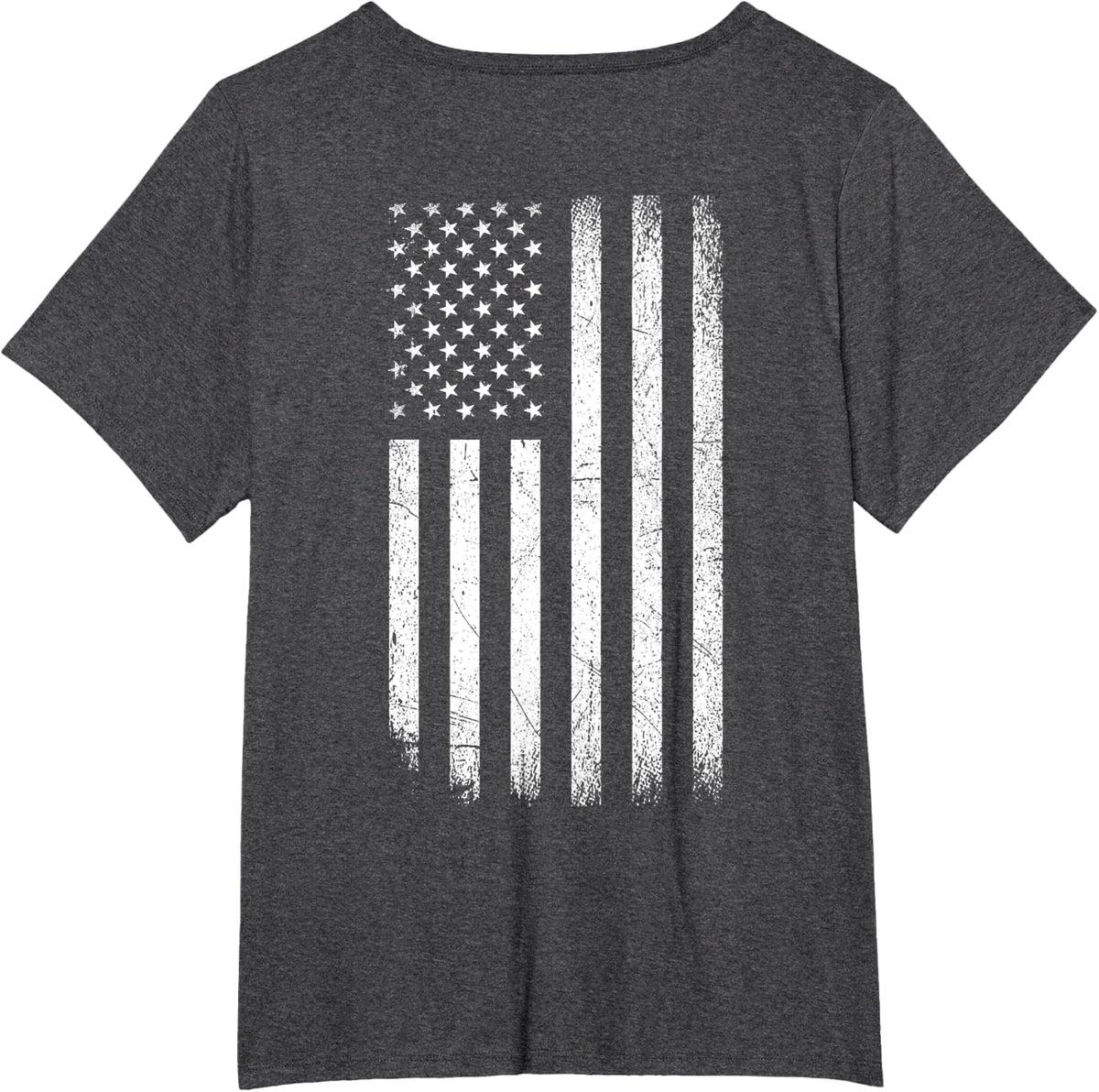 Vintage American Flag 4th Of July Patriotic Men (ON BACK) T-Shirt - Dark Heather Grey
