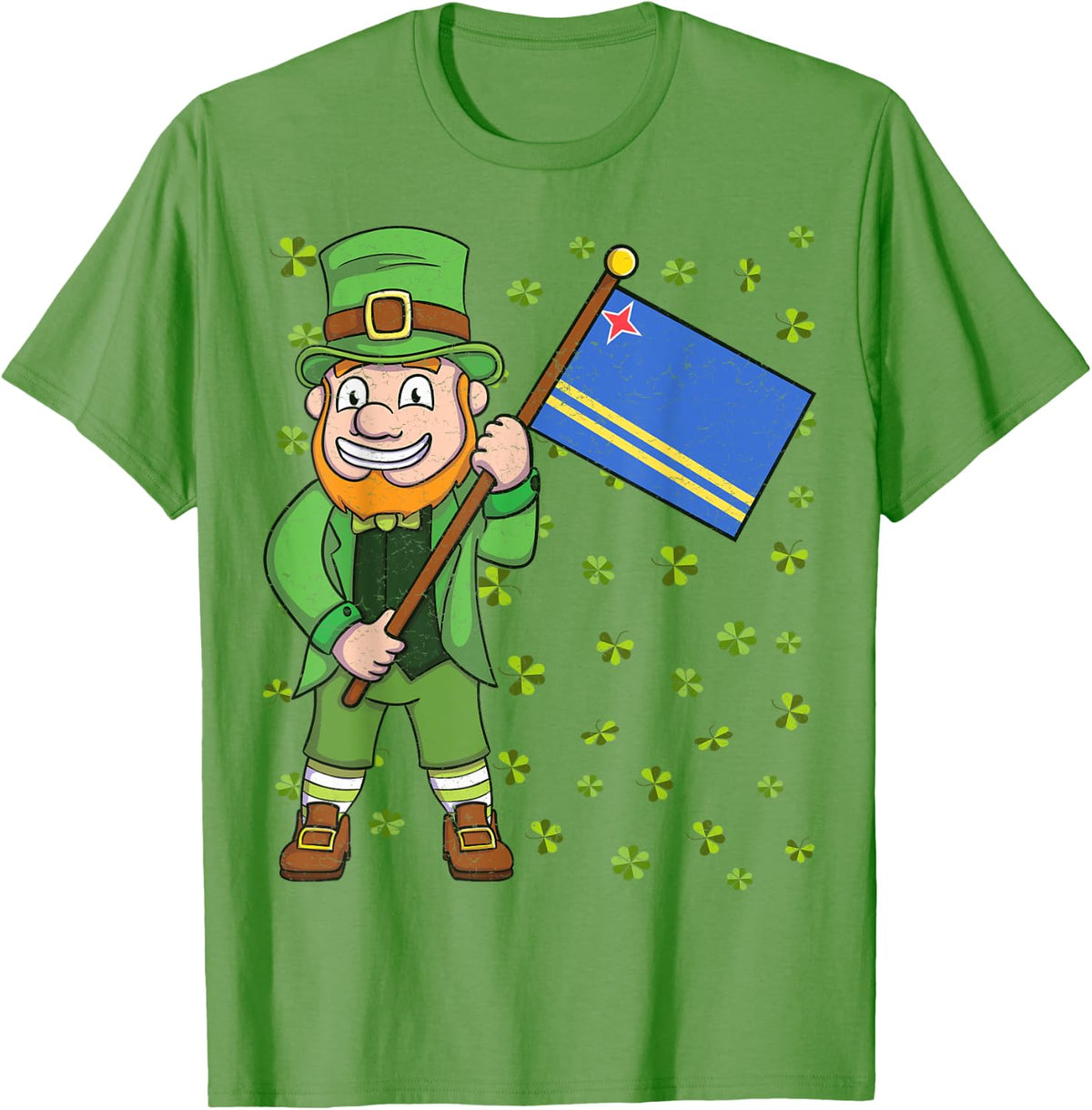 Aruban St. Patrick's Day Aruba Flag T-Shirt - Grass Green