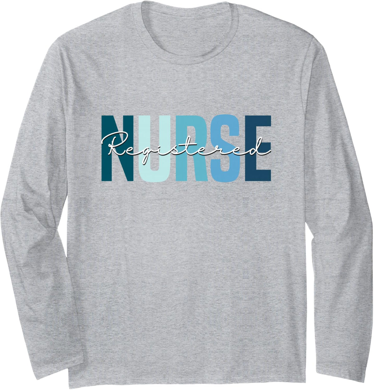 Vintage Registered Nurse RN Nursing Nurse Day and Nurse Week Long Sleeve T-Shirt - Adult Unisex Heather Grey