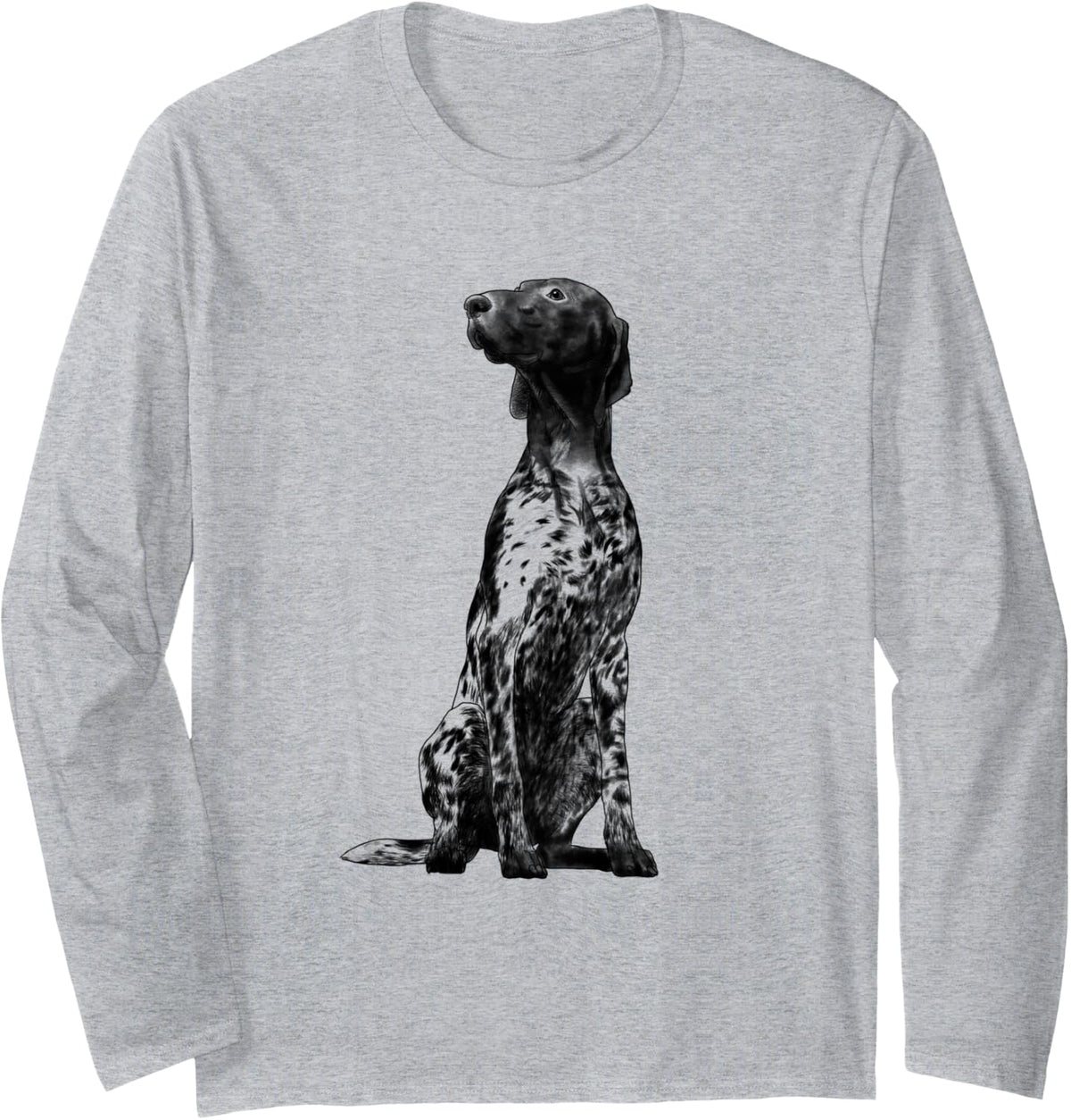 Dog German Shorthaired Pointer Long Sleeve T-Shirt - Adult Unisex Heather Grey