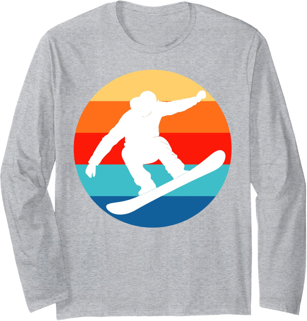 Snowboarding Snowboarder Long Sleeve T-Shirt - Adult Unisex Heather Grey