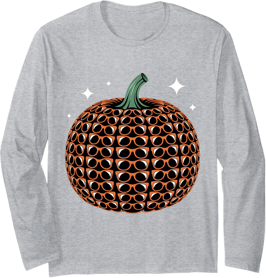 Group Optometry Halloween Shirts Optician Spooky Optometrist Long Sleeve T-Shirt - Adult Unisex Heather Grey