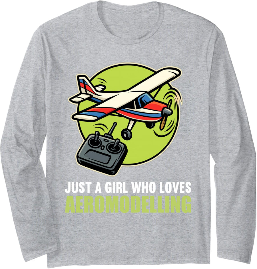 Funny aeromodelling Long Sleeve T-Shirt - Adult Unisex Heather Grey