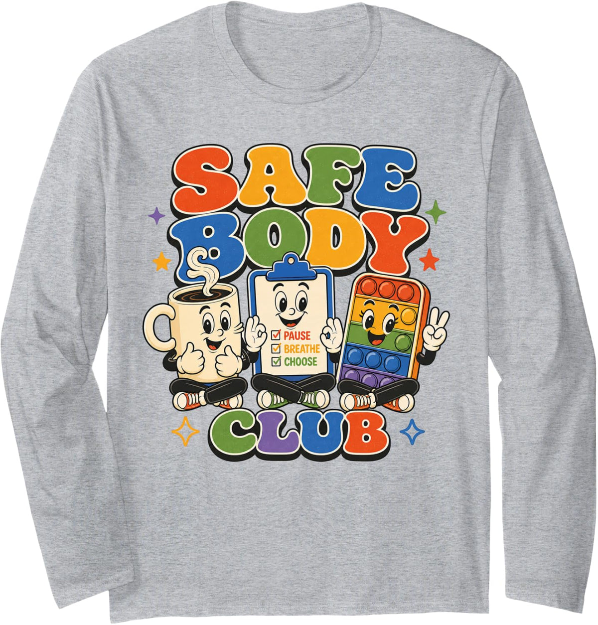 SPED Teacher para Retro 70s Behavior para Professional Cute Long Sleeve T-Shirt - Adult Unisex Heather Grey