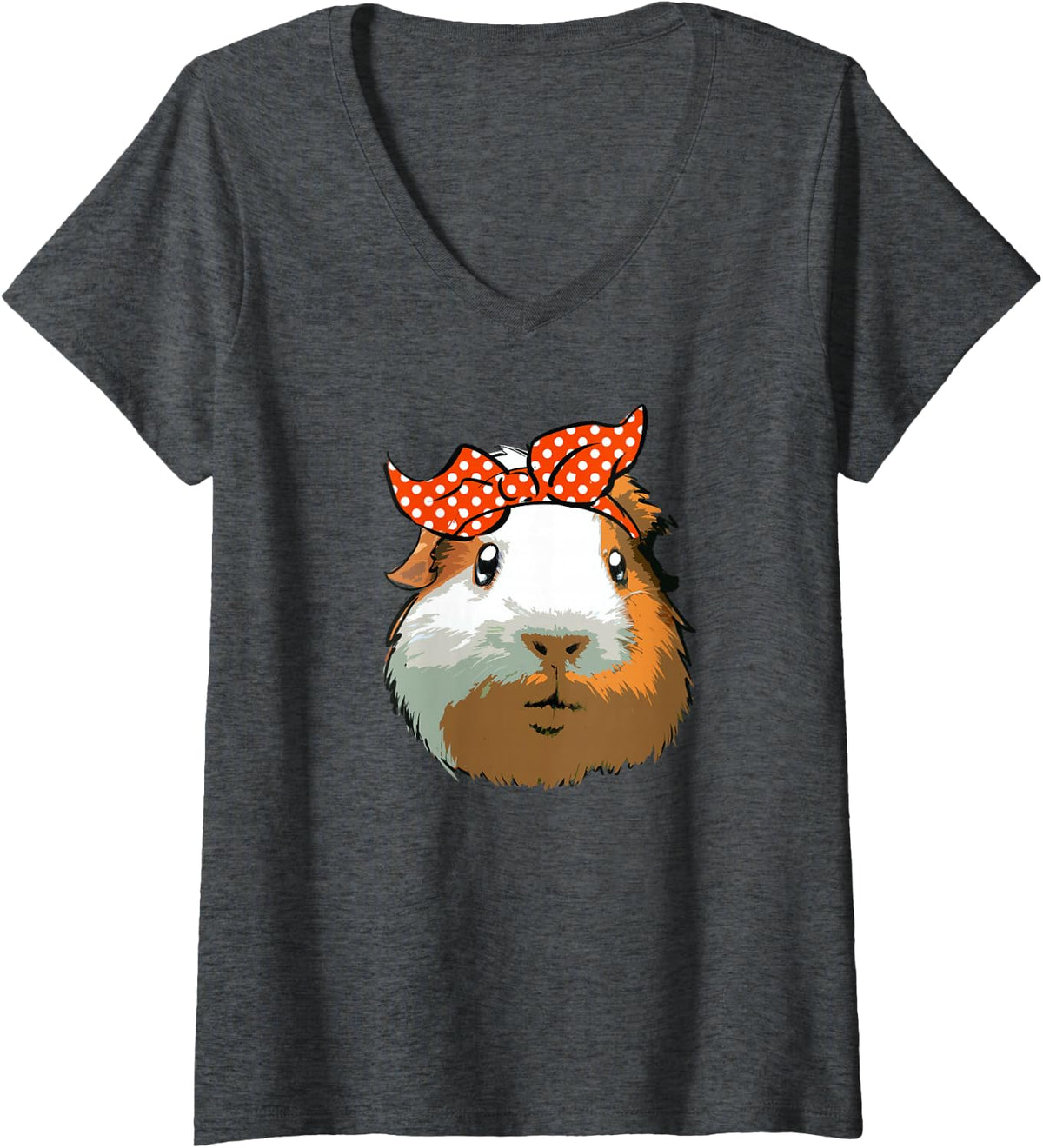 Women's Guinea Pigs Animal Cavy Owner V-Neck T-Shirt - Dark Heather Grey