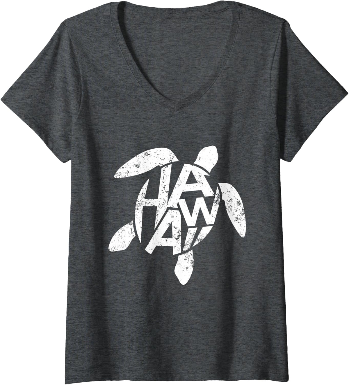 Women's Hawaii Turtle Vintage V-Neck T-Shirt - Dark Heather Grey
