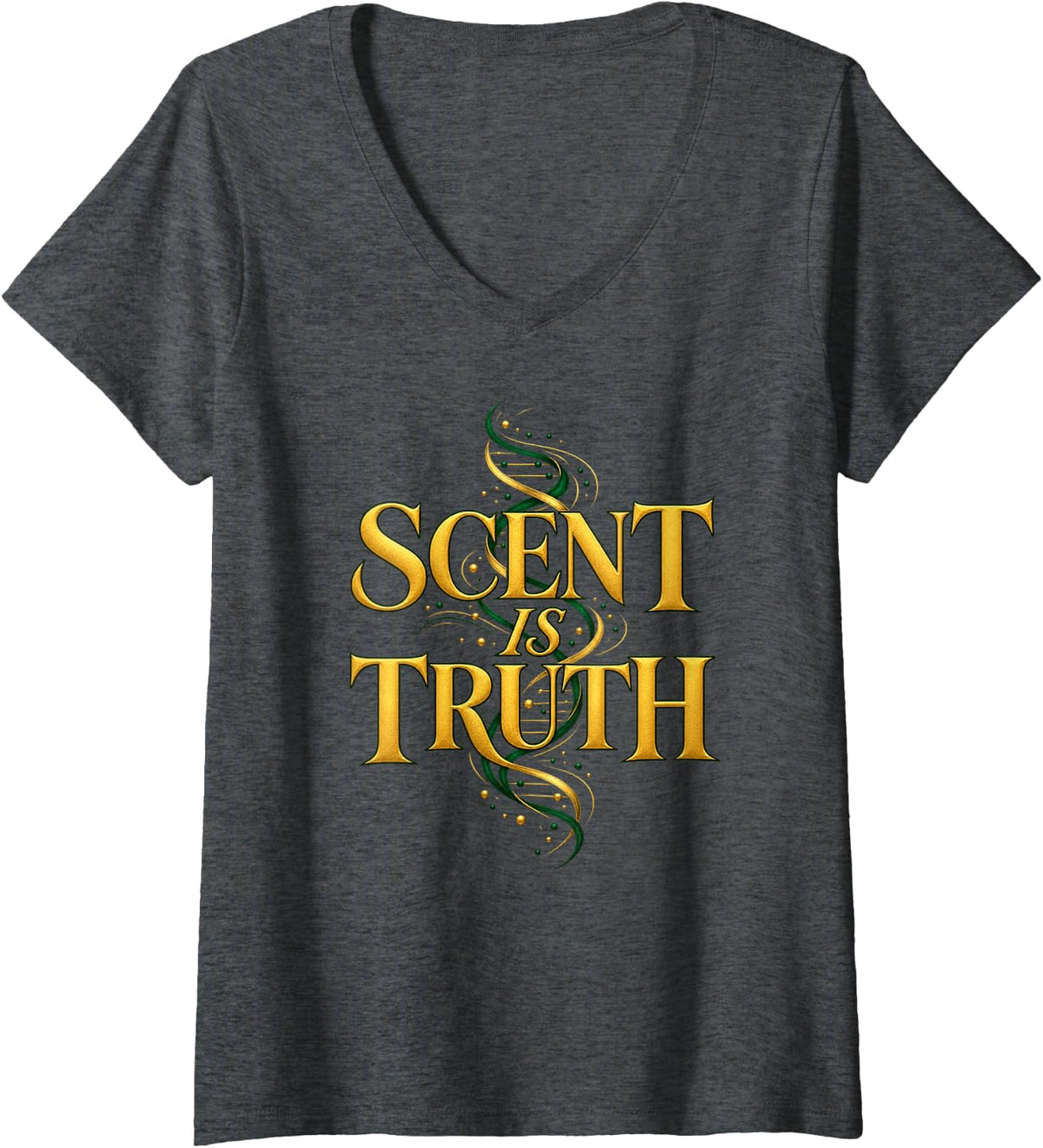 Women's Scent is Truth Mantrailing Dog Bloodhound Handler Shirt V-Neck T-Shirt - Dark Heather Grey