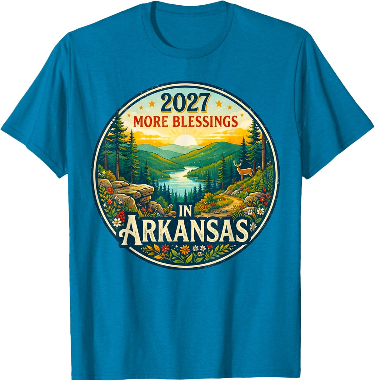 Arkansas 2027 New Year Family Gathering Reunion Blessings T-Shirt - Sapphire Blue
