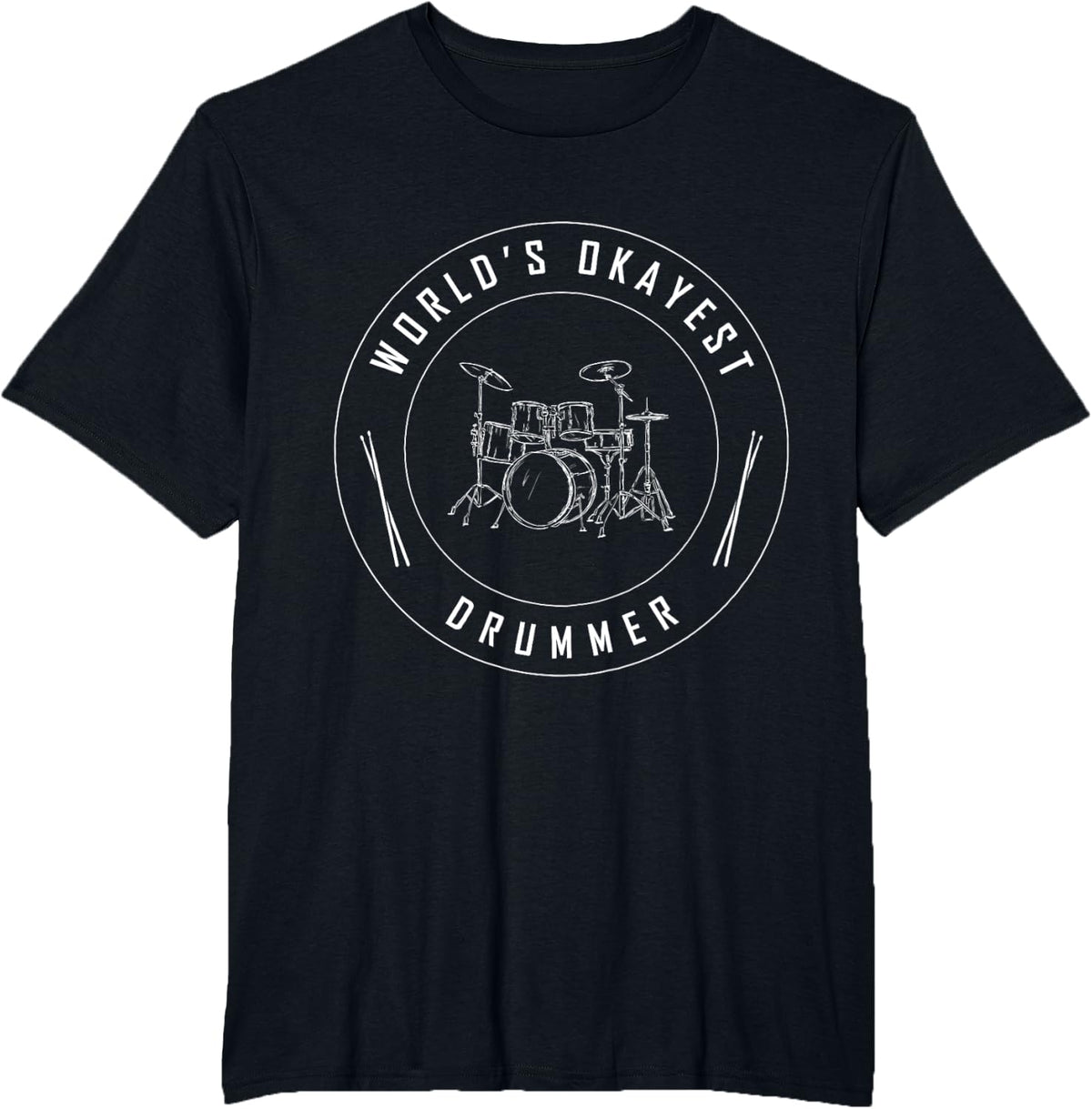 Drummer Drum Kit Funny Music Rock Gift T-Shirt - Black