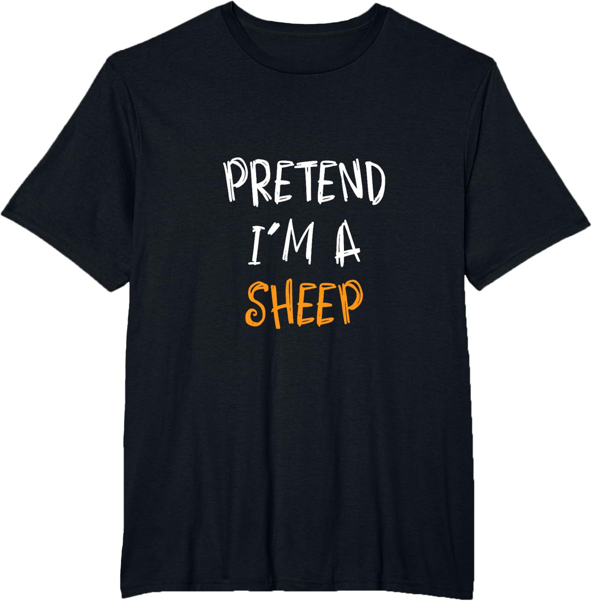 Pretend I'm A Sheep Funny Lazy Halloween Costume T-Shirt - Black