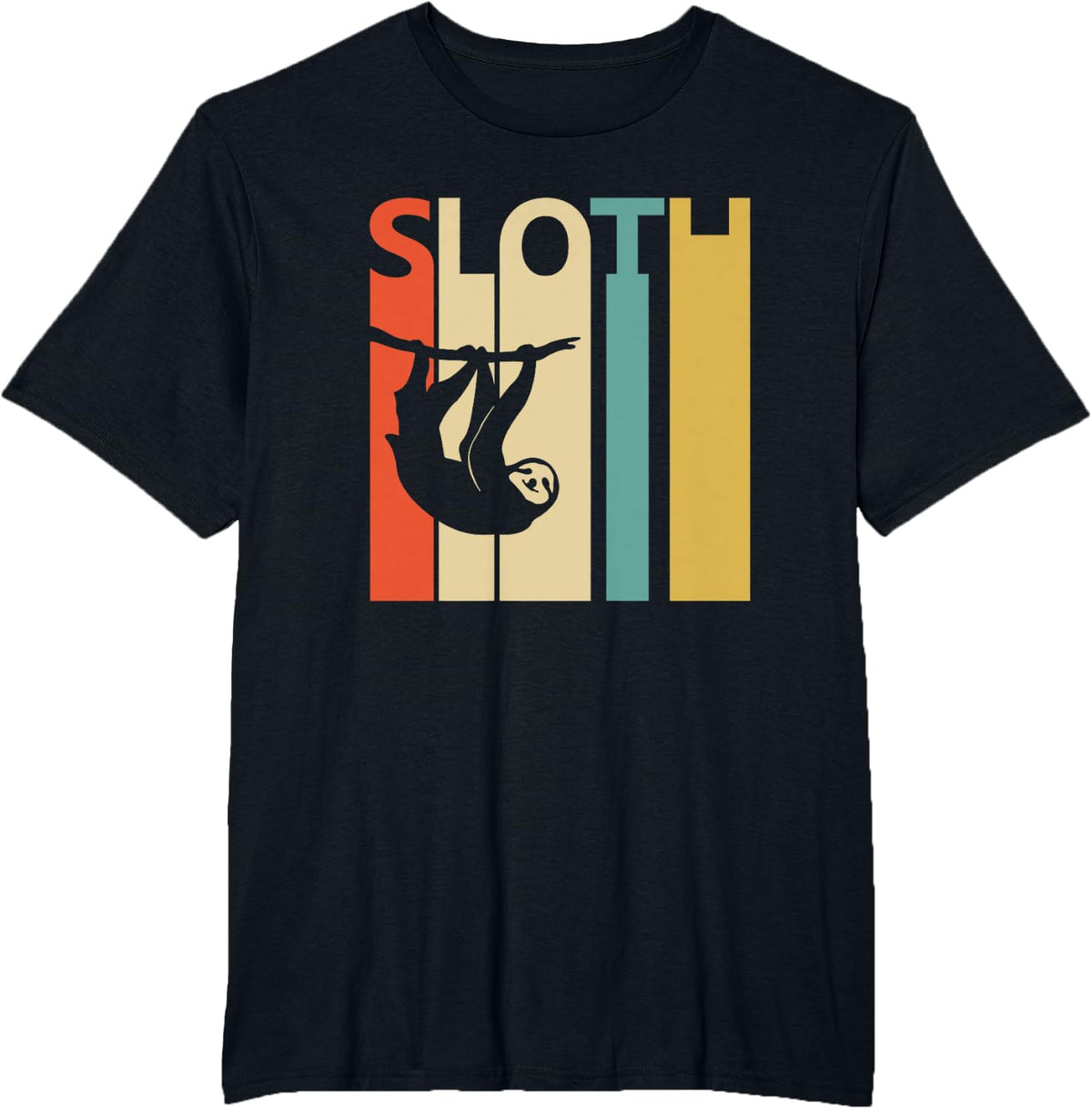 Classic Sloth Animal Minimalist Vintage T-Shirt - Black