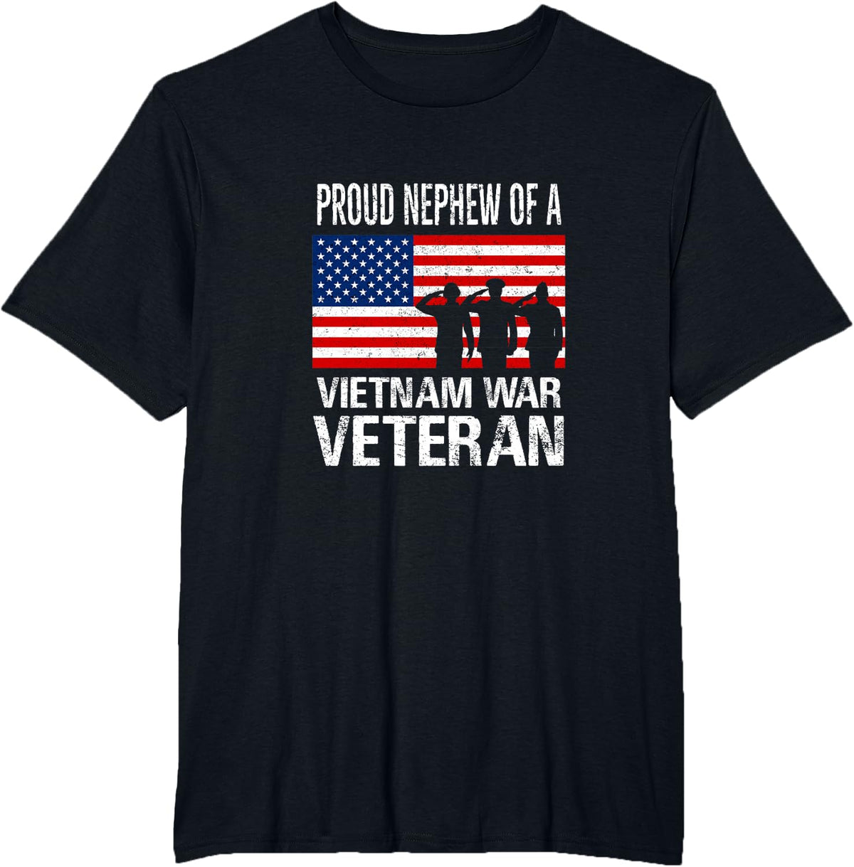 Proud Nephew Vietnam War Veteran Matching Uncle Vet T-Shirt - Black
