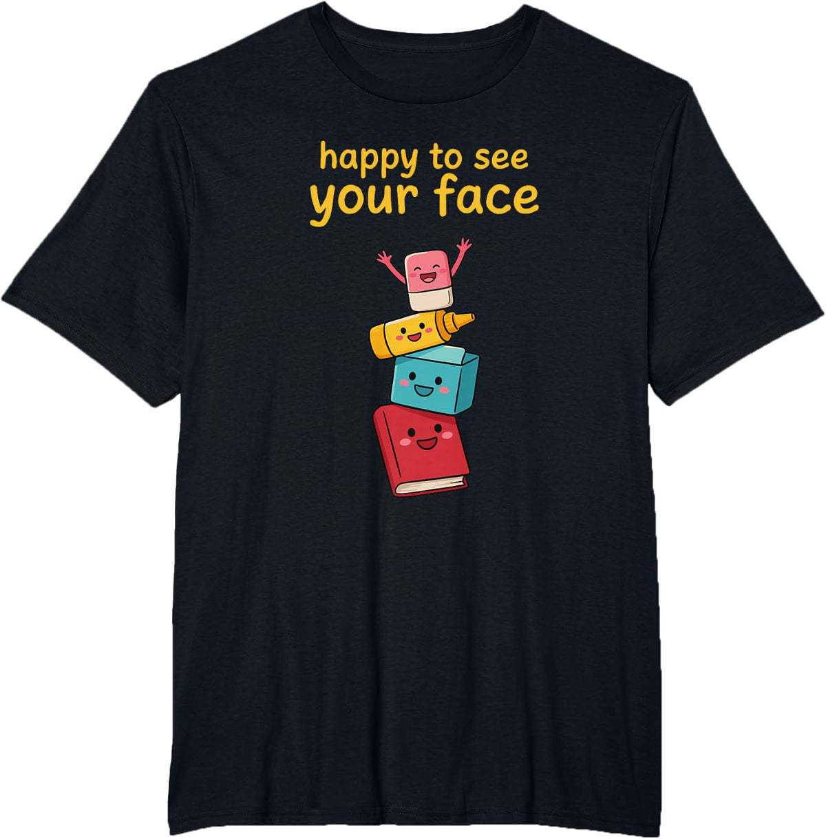 Elementary School Teacher Welcome Cute Kawaii Classroom Pals T-Shirt - Black