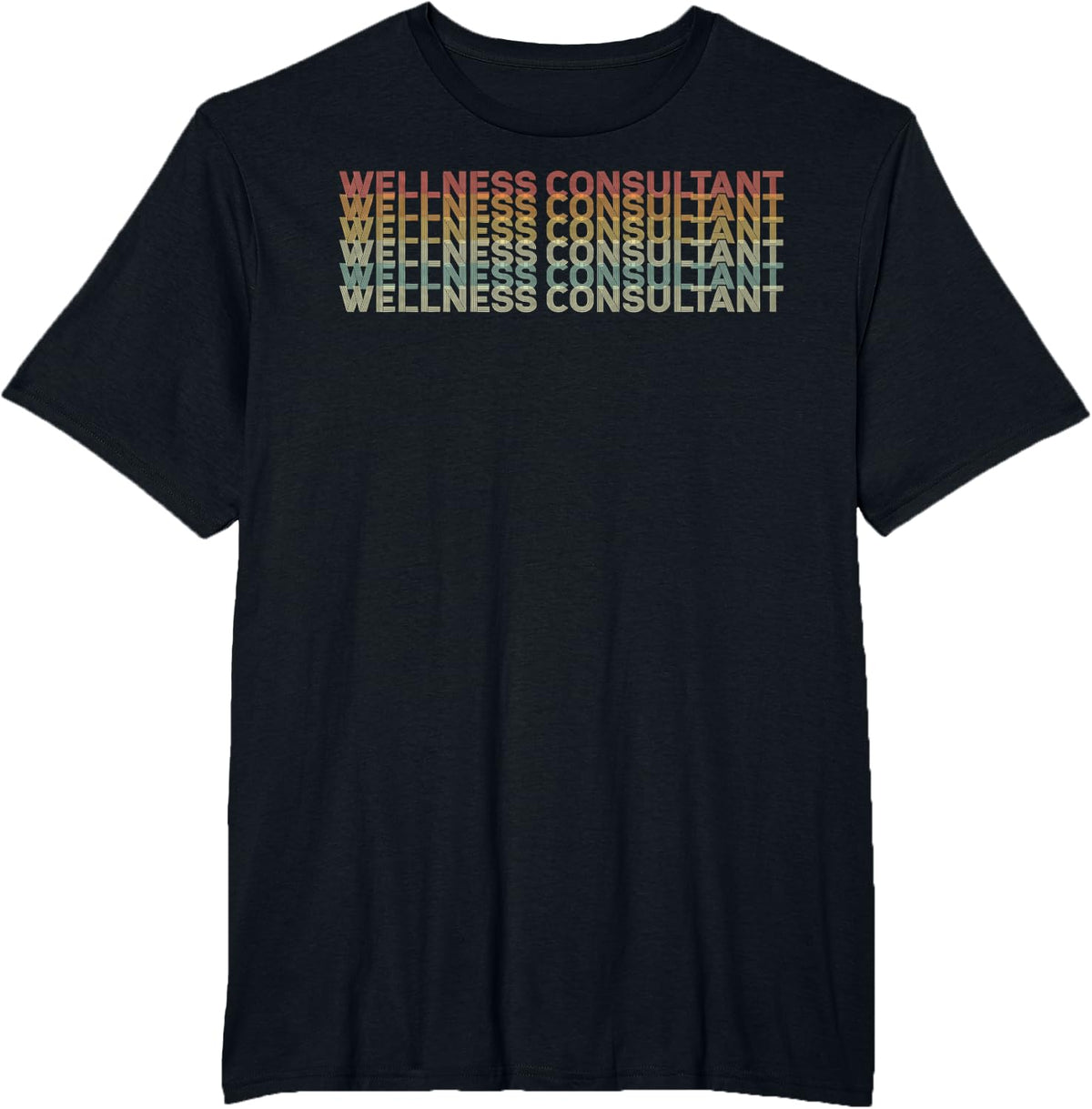 Retro 70s Wellness Consultant Job Title T-Shirt - Black