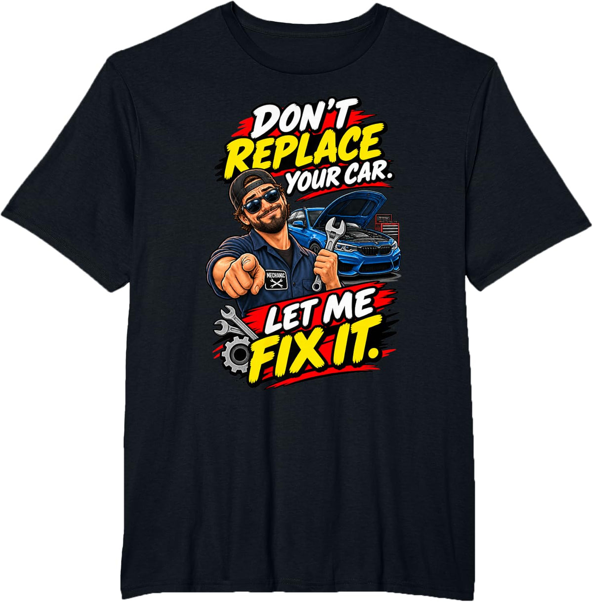 Funny Car Mechanic Repair Garage Humor T-Shirt - Black