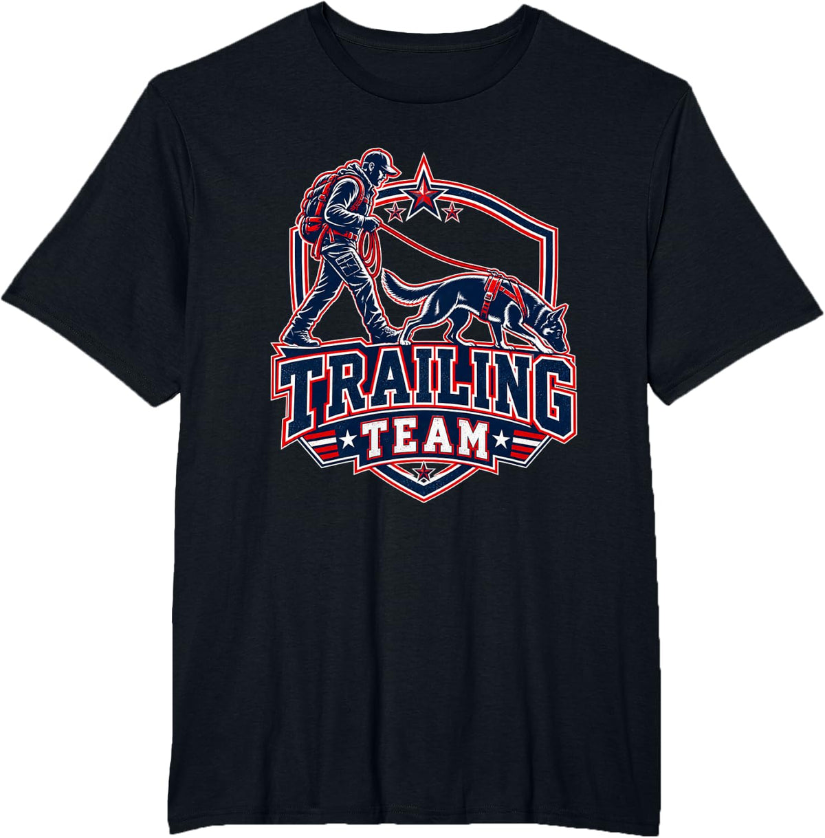 Trailing Team Mantrailing Dog Bloodhound Handler Shirt T-Shirt - Black