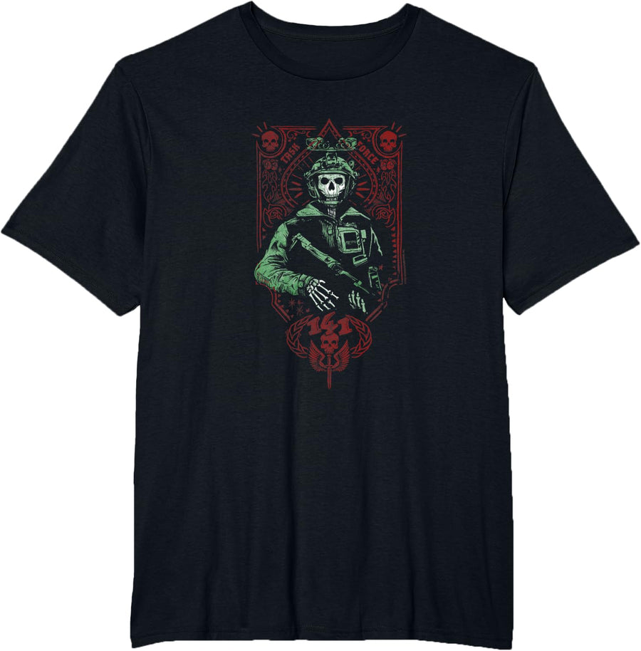 Call of Duty Cartel Task Force Illustration Video Game T-Shirt - Black