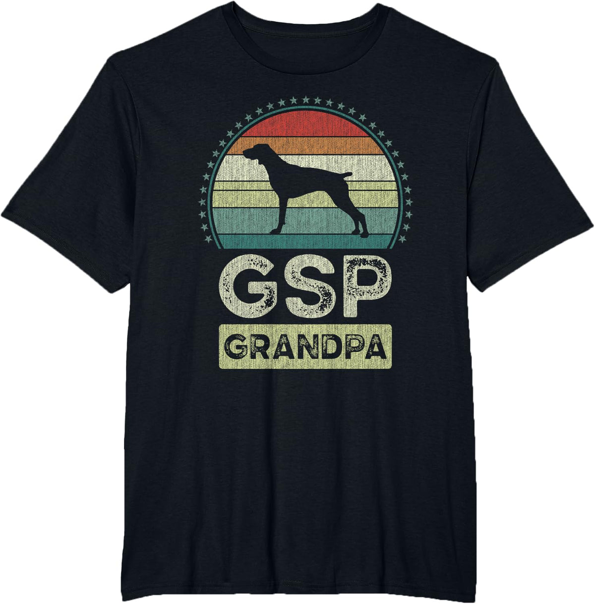 GSP Grandpa, Father's Day, Shorthaired Pointer, Grandfather T-Shirt - Black
