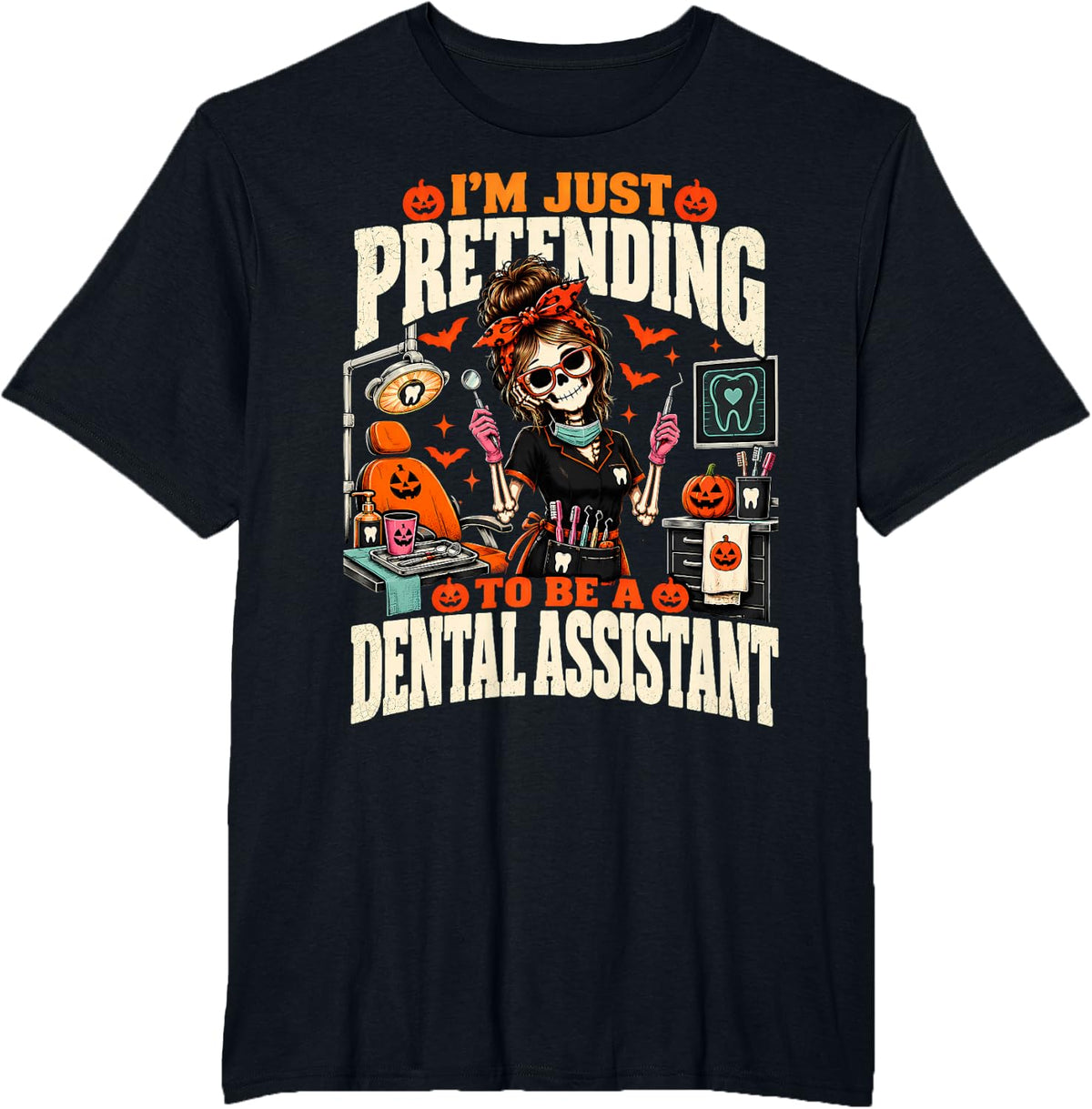 Halloween Dental Assistant T-Shirt - Black