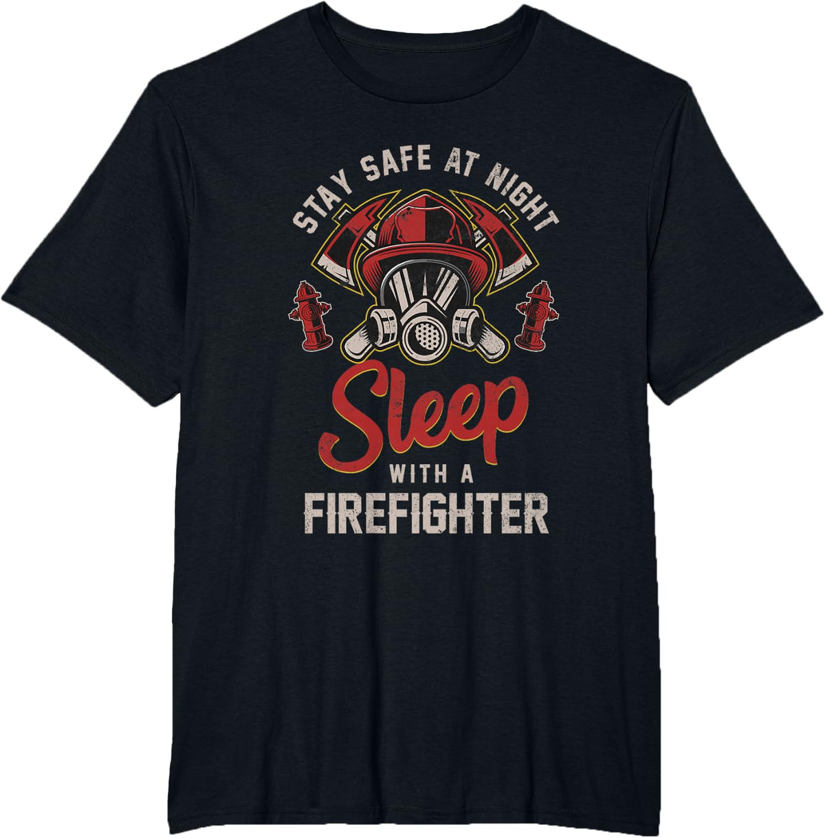 Save yourself at night with a firefighter T-Shirt - Black