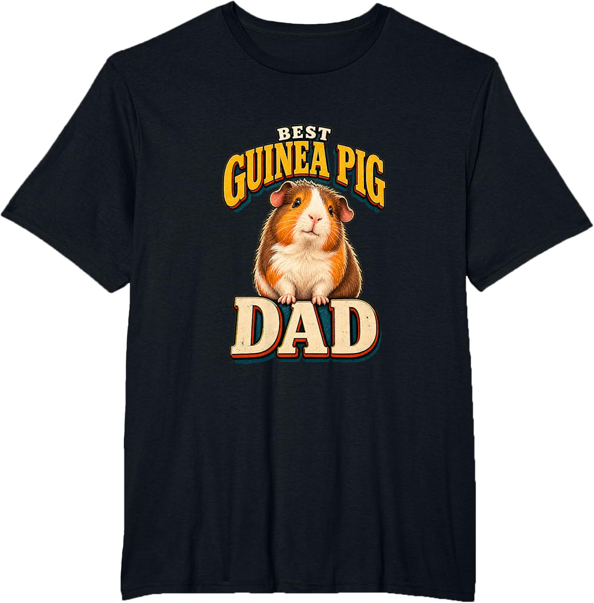 Best Guinea Pig Dad, Guinea Pig Lover, Funny Pet Owner T-Shirt - Black