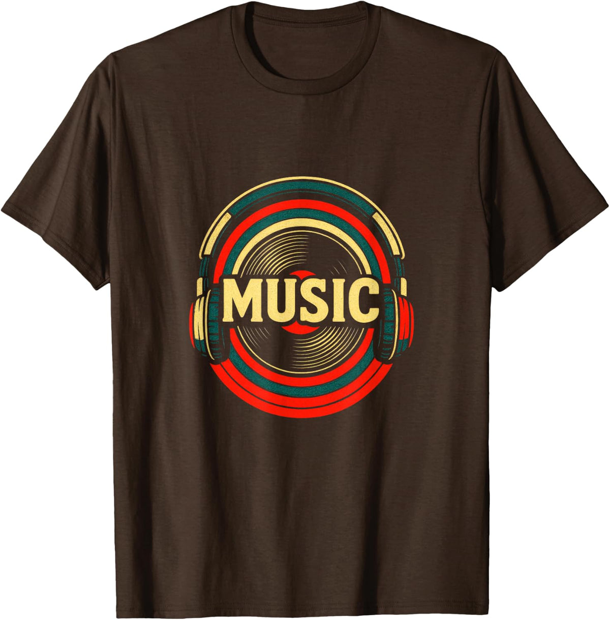 Music - Retro Hip Hop Rapper Oldschool 80s 90s T-Shirt - Brown