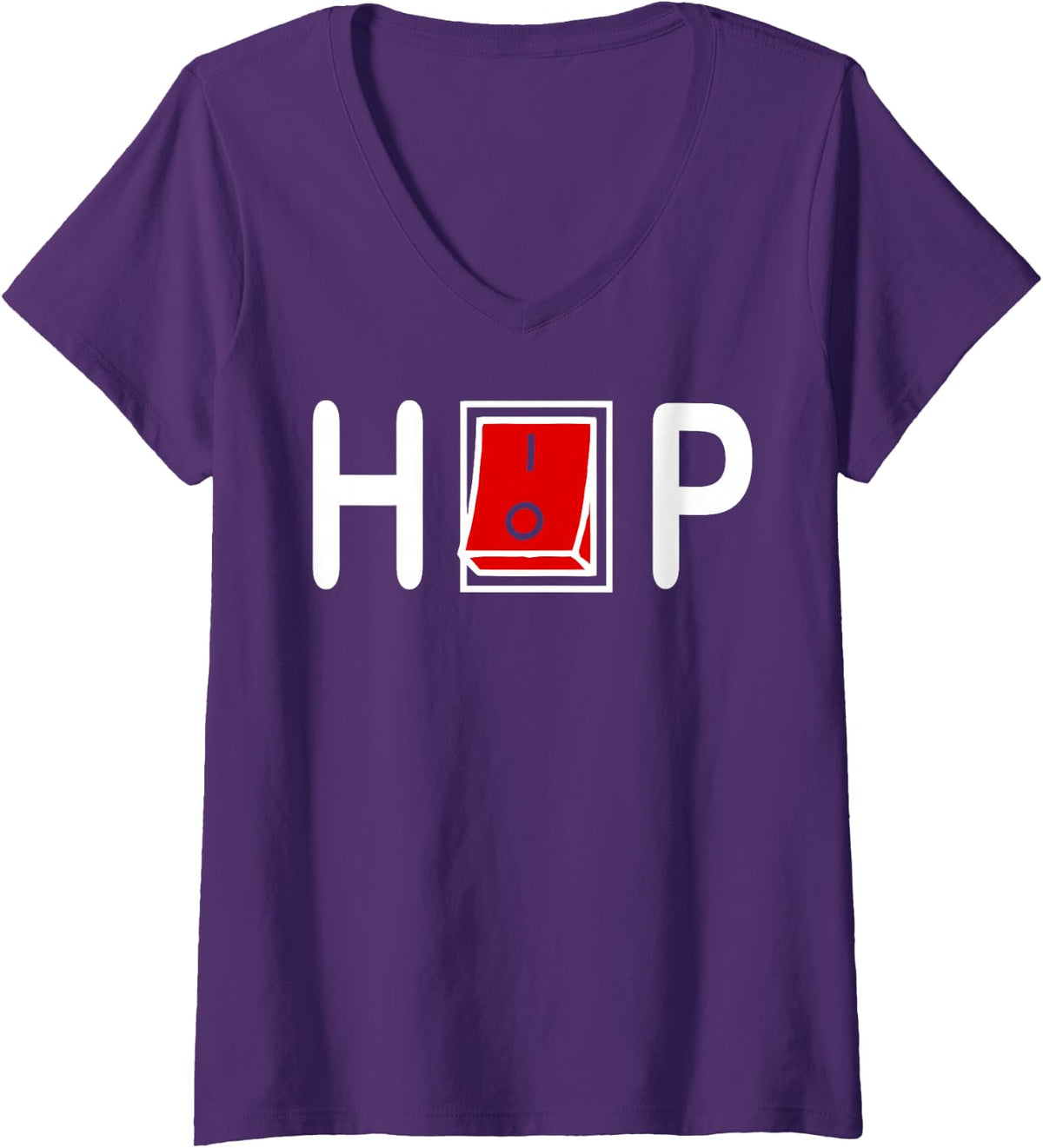 Women's Hiphop Switch Hip Hop Rap Lovers Funny Gift V-Neck T-Shirt - Purple