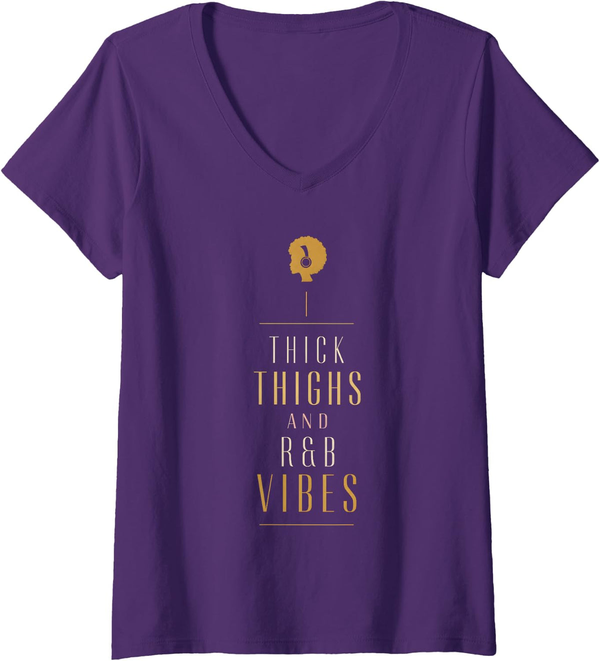 Women's 90s Outfits for Curvy Women Thick Thighs R&B Vibes Soul V-Neck T-Shirt - Purple