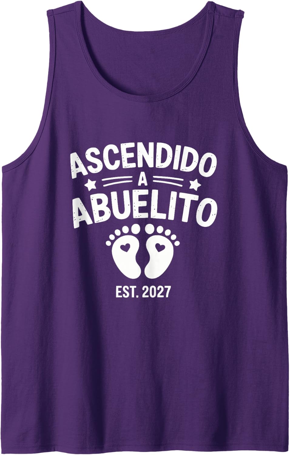 Men's Pies Baby Ascendido A Abuelito Est 2027 Granddad Orgulloso Tank Top - Purple