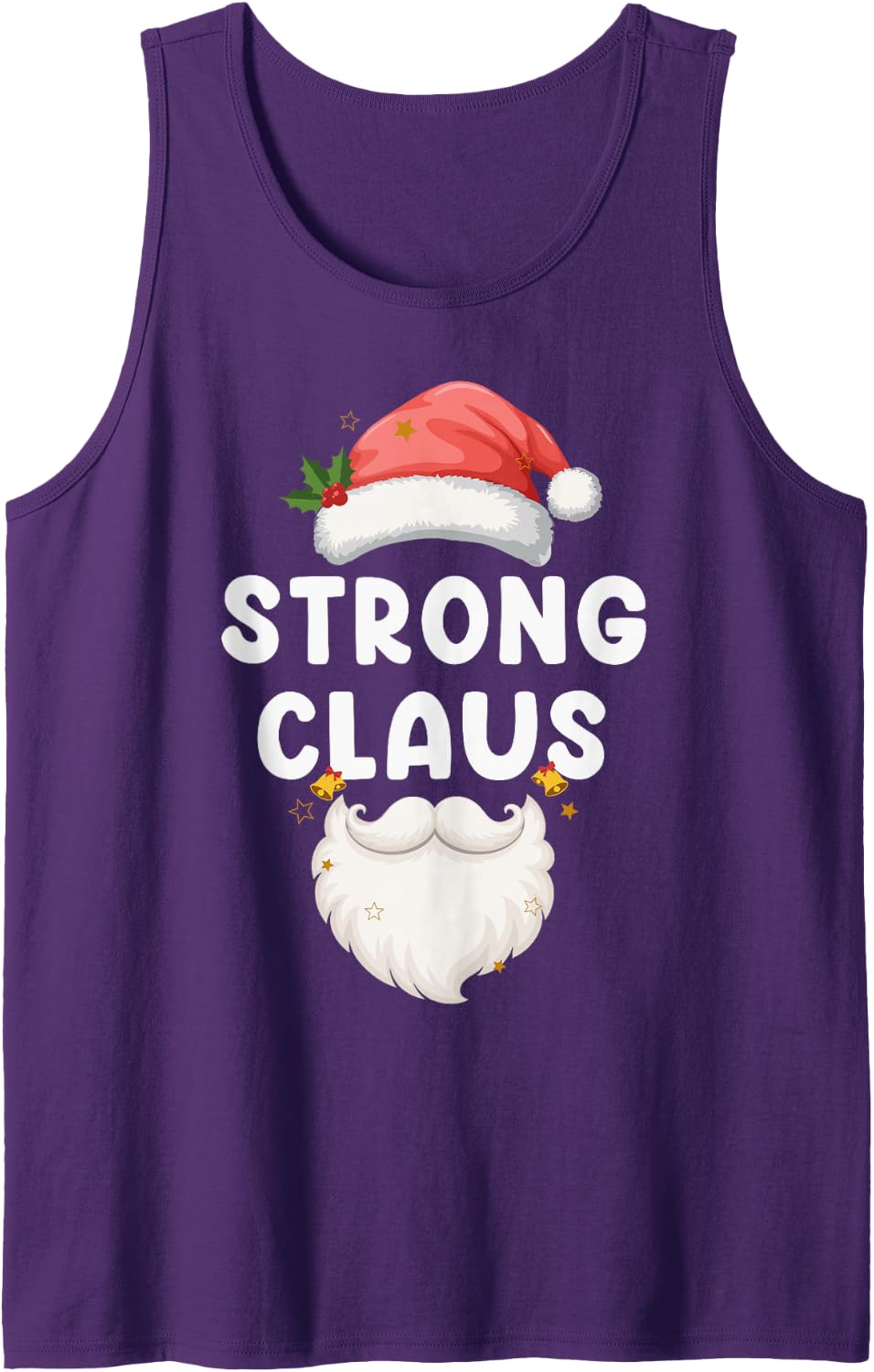 Men's Funny Strong Claus Funny Christmas Matching Family Pajamas Sleeveless Tank Top - Purple