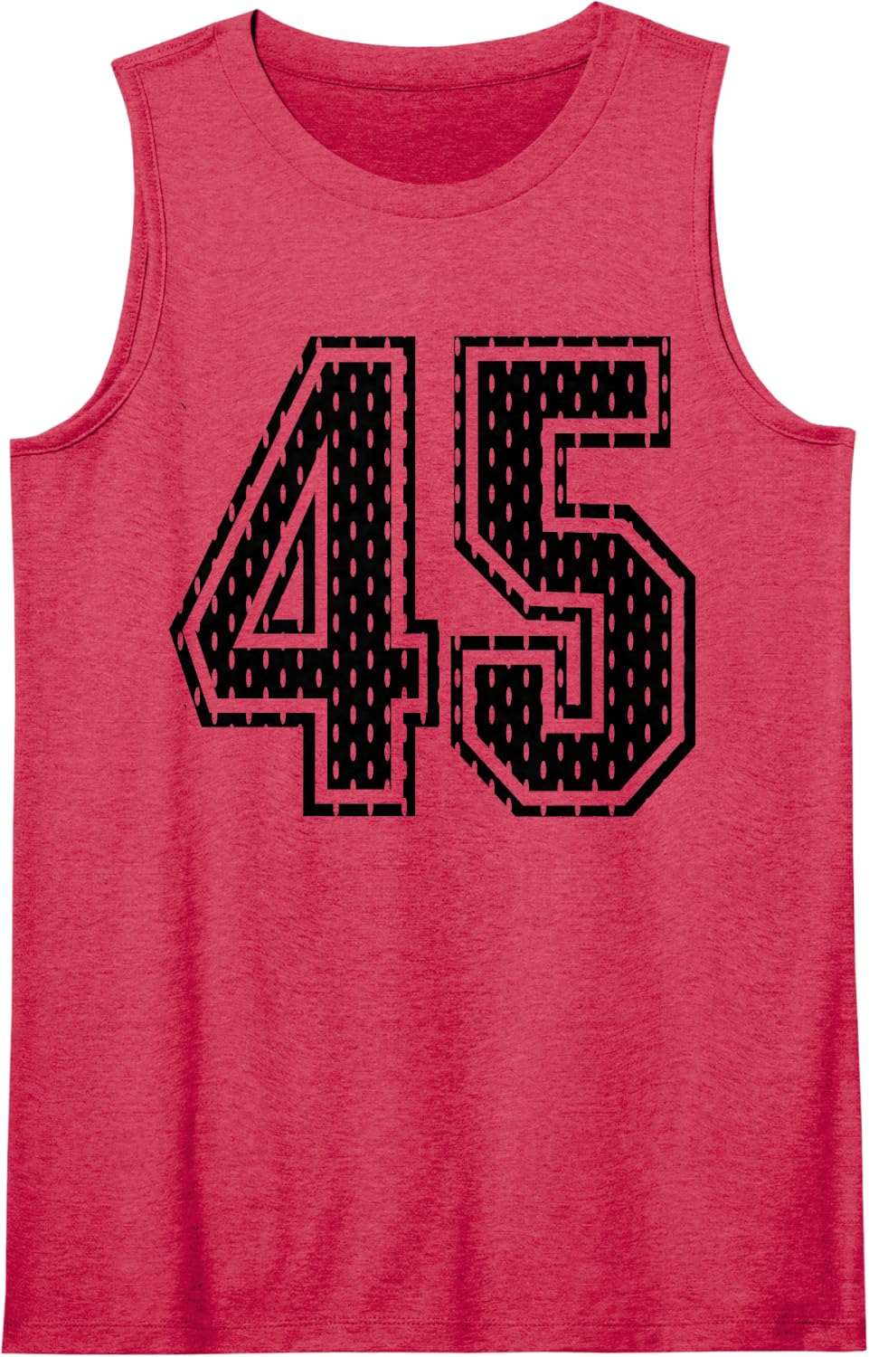 Black Number 45 Sports Fan #45 Jersey Shirt Team Player Tank Top - Red