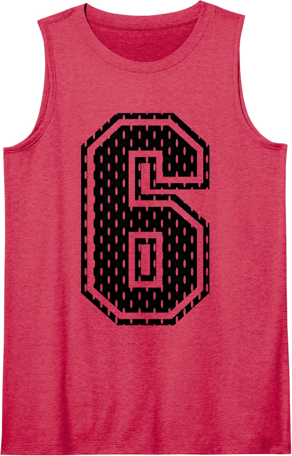 Black Number 6 Sports Fan #6 Jersey Shirt Team Player Tank Top - Red