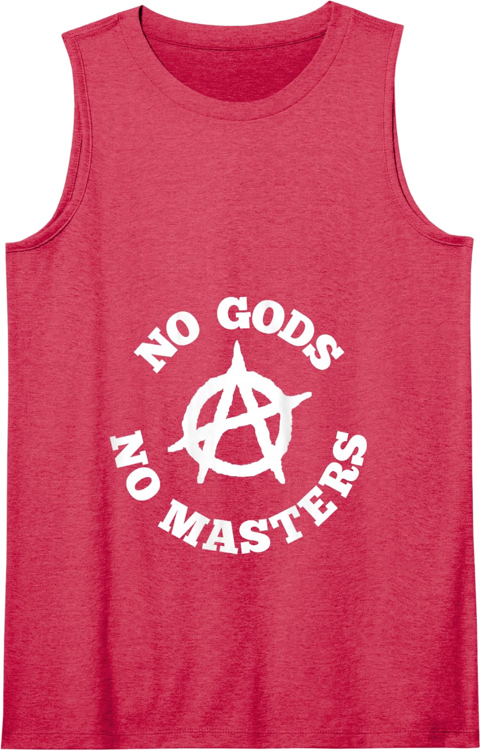 No Gods No Masters Anarchy Symbol Anarchist Atheist Tank Top - Red