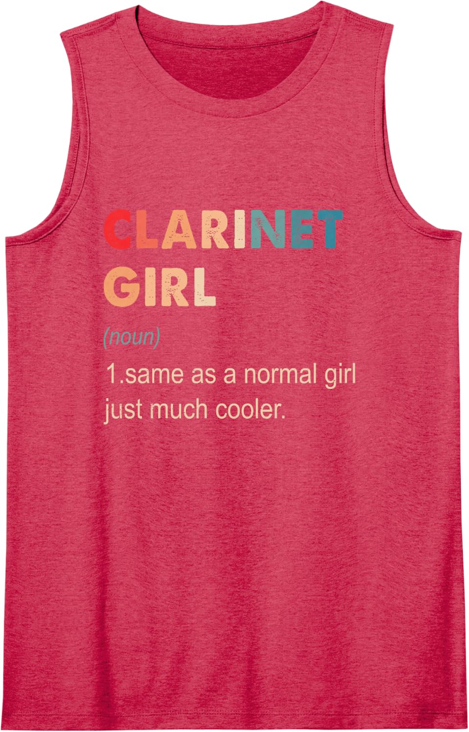 Clarinet Girl Definition Funny Clarinet Lover Gift for Girls Sleeveless Tank Top - Red