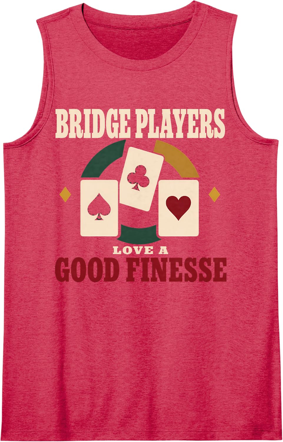Bridge Game Bridge Player Duplicate Bridge Club Gift Sleeveless Tank Top - Red
